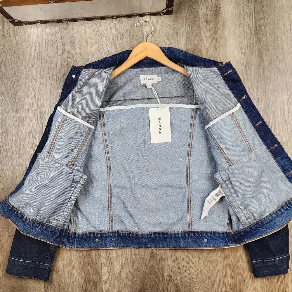FRAME Reconstructed Ombre Denim Jacket size M